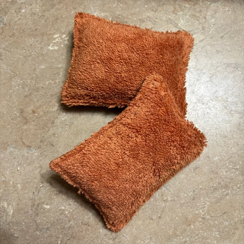 Handmade Fall Pumpkin Plush Reusable Terry Cloth Non Abrasive Dish Sponge